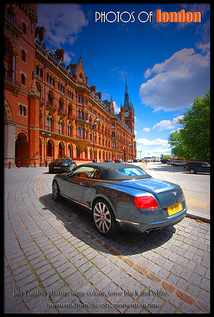 a Bentley car near St Pancras hotel