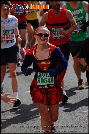 supergirl running in London's Marathon