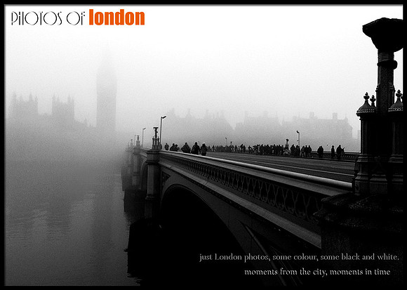 foggy Big Ben and Westminster bridge